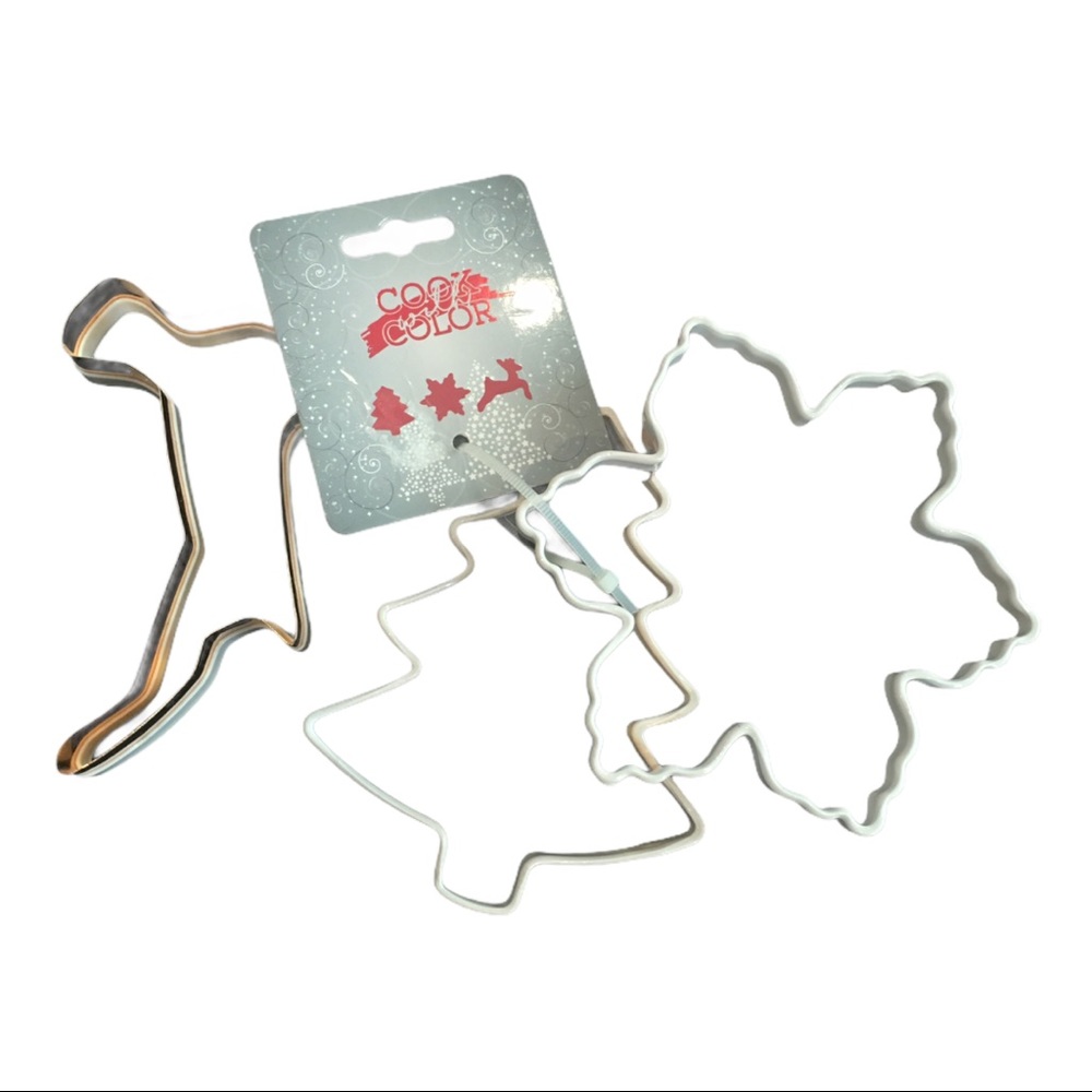 Cook With Color 3 Pc Set Christmas Cookie Cutters
